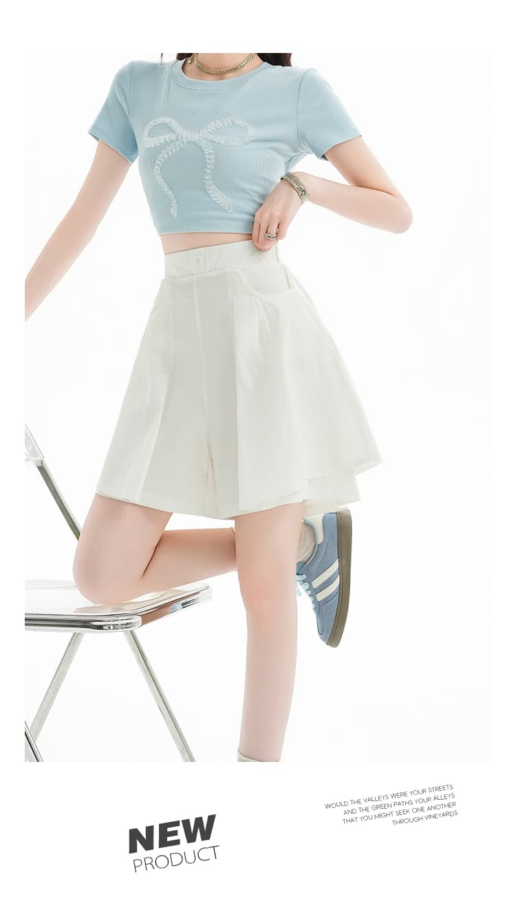 실사 작은 키 넓은 다리가 짧다. 바지 여성 여름 2026 새로운 하이웨이스트 슬림해 보이는 오부 바지 한 마디 캐주얼 치마바지 상세 이미지 51