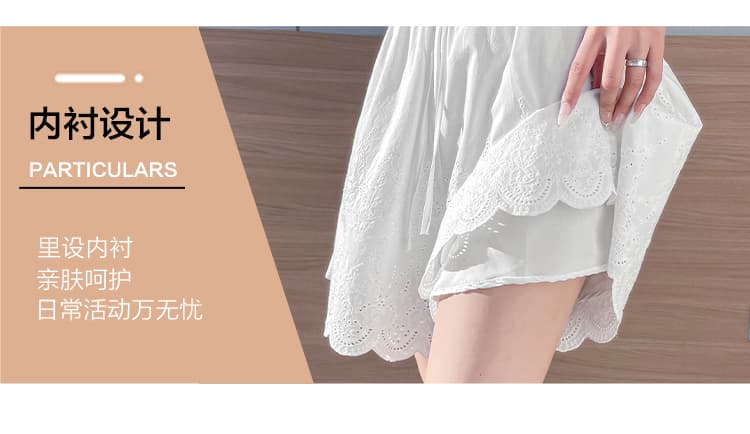 실사 한 부서 레이스 레이스 반바지 여성 2026 새로운 루즈핏 슬림해 보이는 다용도 작은 키 캐주얼 와이드 레그 팬츠 상세 이미지 10