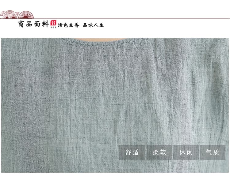 오리지널 여름 얇고 가벼운 편안함 컬러 짜임 면 린넨 주름 셔츠 라운드 넥 삼색 루즈핏 풀오버 셔츠 상세 이미지 6