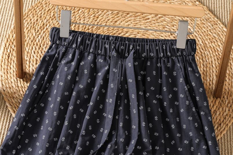 실사 여름 자이언트 잘 생긴 ~ 중 얇은 스타일 바지 허리밴드 캐주얼 바지 작은 꽃무늬 9부 바지 여성 풍선 바지 상세 이미지 5