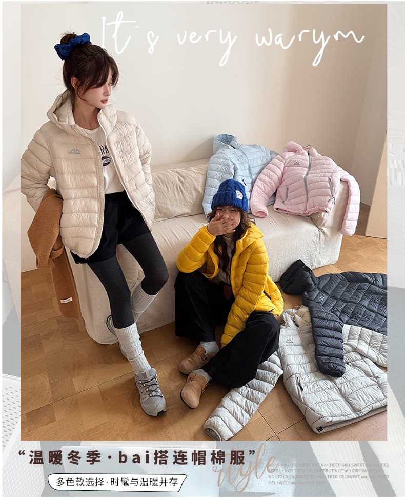 실사 빅 사이즈 면 의류 여성 겨울 새로운 얇고 가벼운 후드 작은 목화 진딧물 한국 스타일 루즈핏 패션 보온 면 옷 재킷 상세 이미지 8