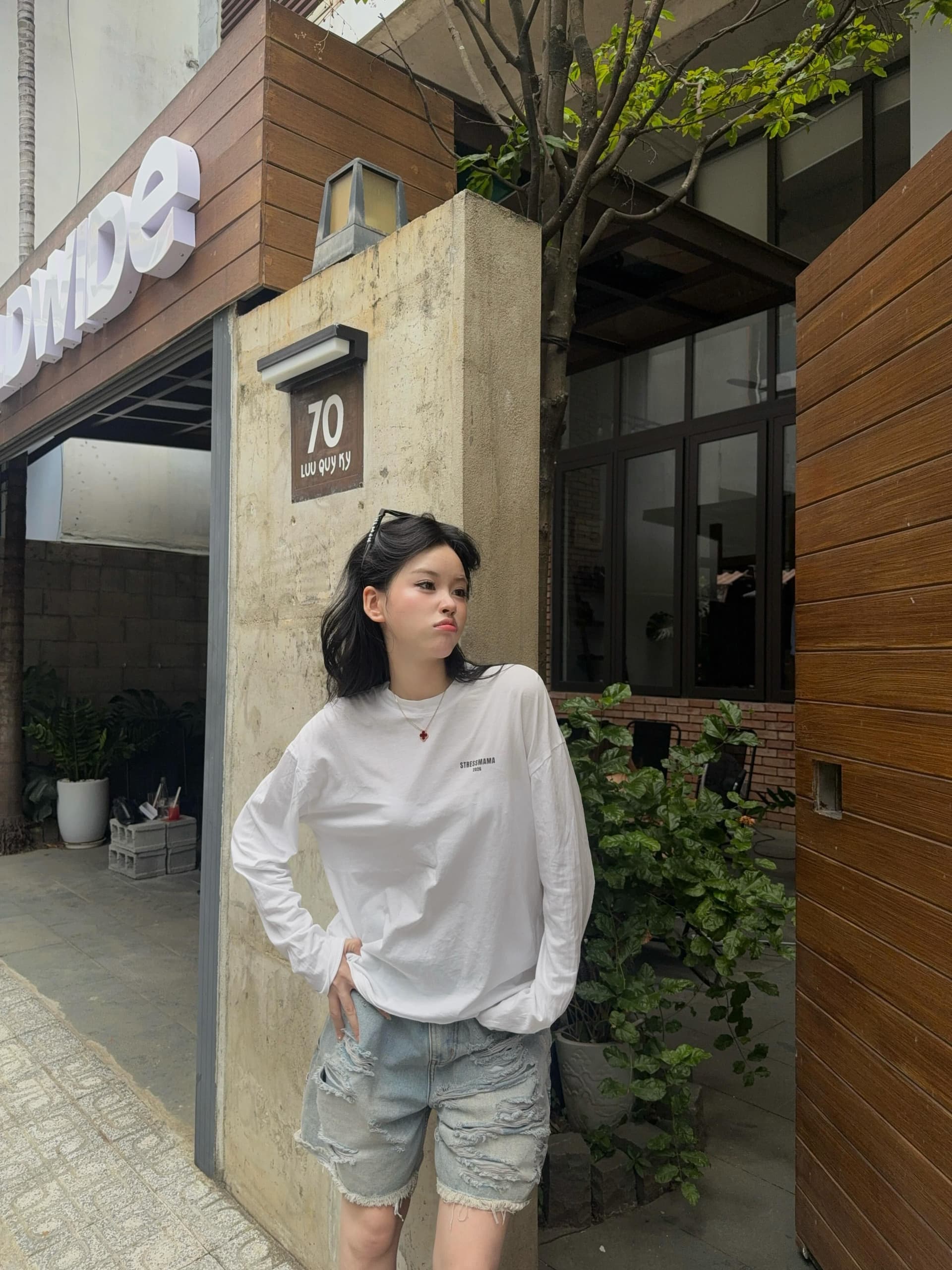 경관 그림 210 그램 21 이후 패키지 칼라 프린트 가을 의상 긴팔 티셔츠 여성 루즈핏 순면 라운드 넥 맨위 상세 이미지 5