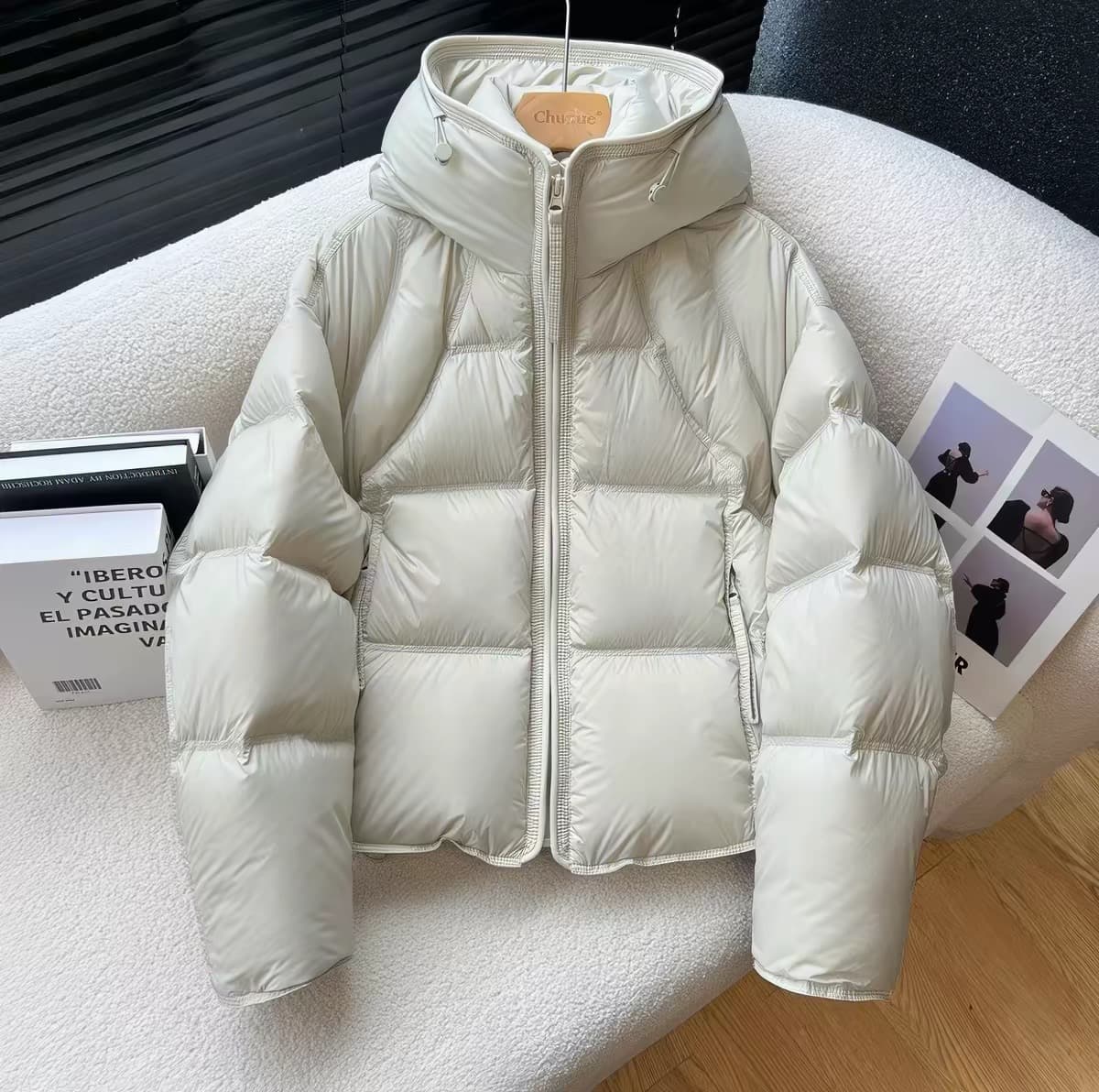 유럽 상품 쇼트 스타일 구름 버블 푸 후드 여자 가을 겨울철 한 부서 디자인 센스 패션 면 의류 재킷 상세 이미지 5