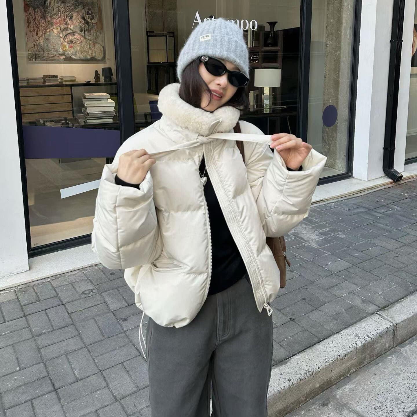 대외 무역 양털 스탠드 칼라 면 의류 오토바이 서비스 학생 패딩 재킷 배색 후드 아래 면화 의류 커플 재킷