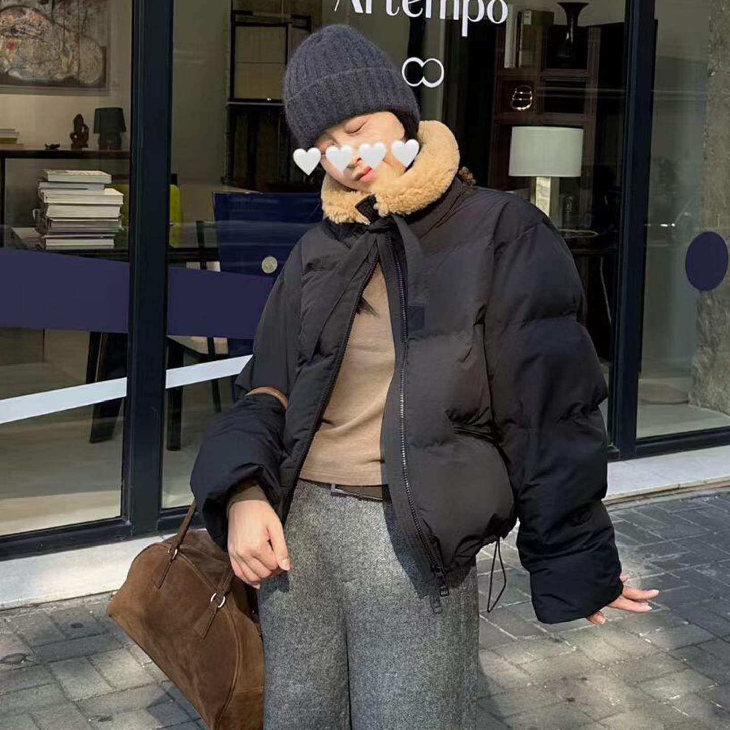 대외 무역 양털 스탠드 칼라 면 의류 오토바이 서비스 학생 패딩 재킷 배색 후드 아래 면화 의류 커플 재킷 이미지 2