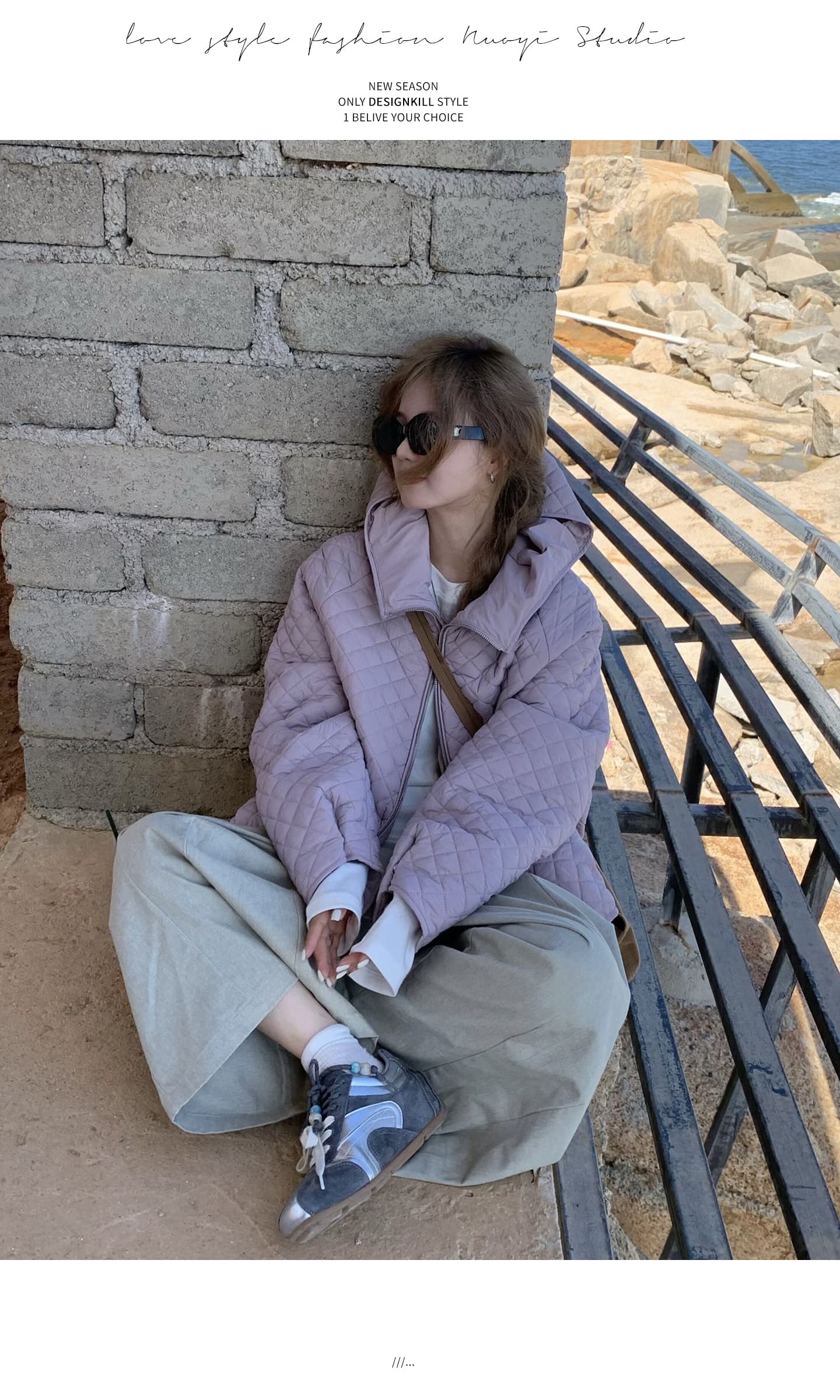 장 베이 베이 얇고 가벼운 버블 푸 링 그리드 후드 아래 면화 의류 루즈핏 슬림해 보이는 보온 한 부서 ins 바람 학생 면 옷 상세 이미지 13