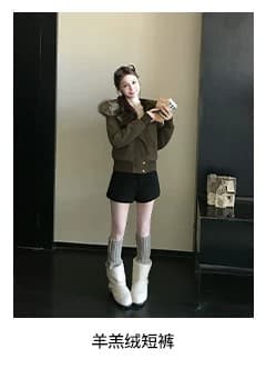 2026 새로운 슈퍼 잘 생긴 후드 큰 모피 칼라 문 襟 아래 면화 의류 스웨이드 오토바이 서비스 보온 여성 코트 상세 이미지 17
