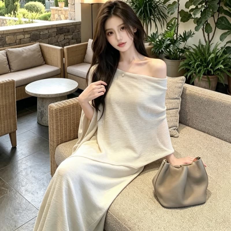 실사 조기 가을 느긋한 센스 비싼 가스 심지어 외부 망토 고급 품격 페이크 레이어드 니트 드레스 상세 이미지 2