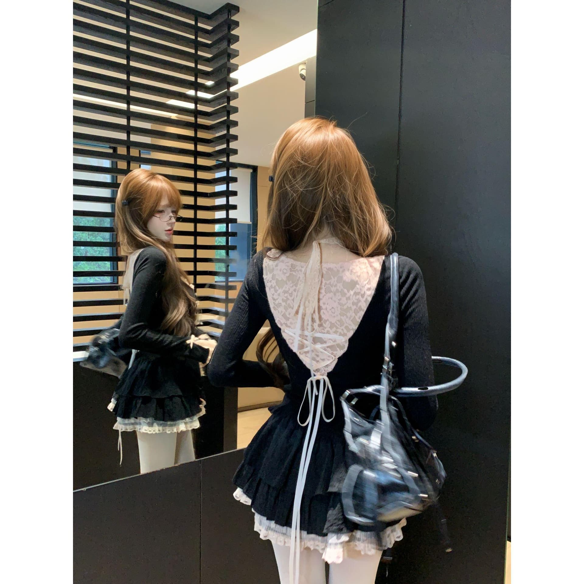 루이 茜 웨이 Sher S 달콤한 욕망 더블 동시에 겨울 순수한 욕망 바람 몸매 가꾸기 슬림해 보이는 오리지널 패션 세트 이미지 4