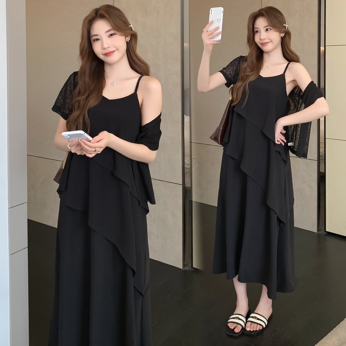 실사 미니멀리즘 2 세트 빅 사이즈 캐주얼 세트