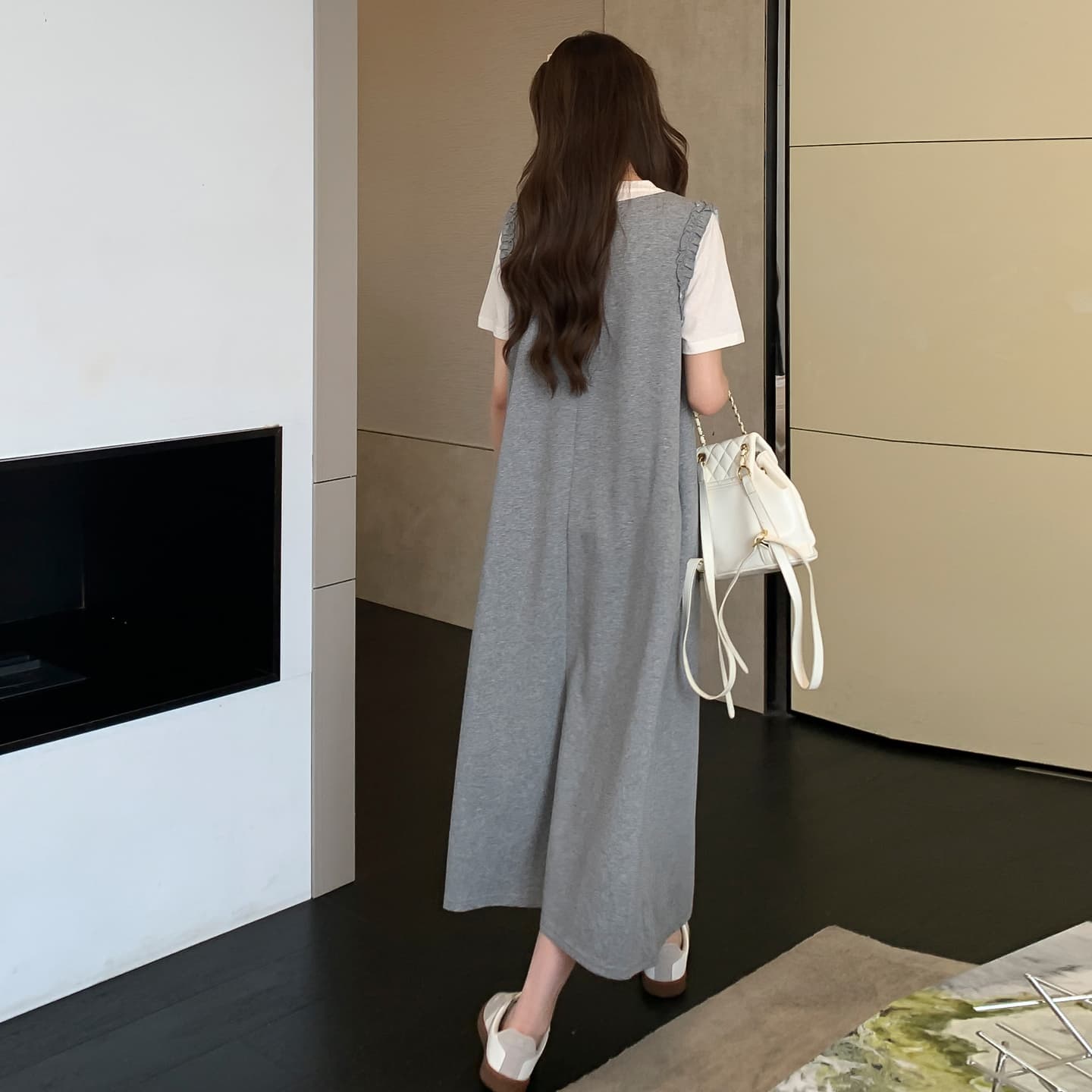 실사 미니멀리즘 2 세트 빅 사이즈 캐주얼 세트 이미지 4