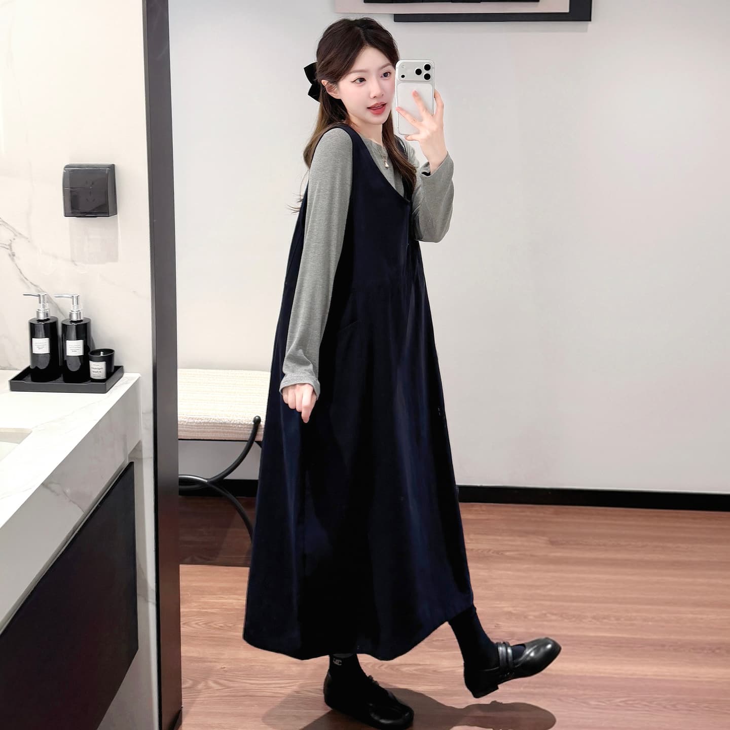 실사 미니멀리즘 2 세트 빅 사이즈 캐주얼 세트 이미지 4