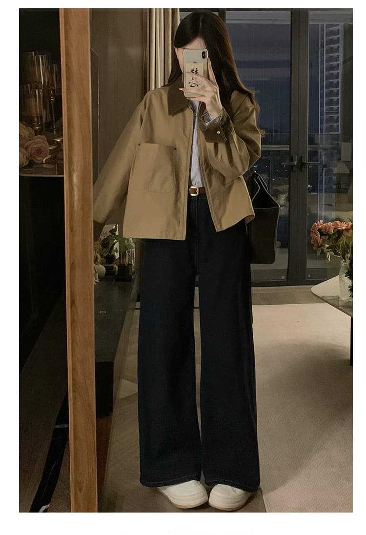 실사 여자 캐주얼 지퍼 쇼트 스타일 잭 여성 코트 바 En 바람 폴로 칼라 패션 재킷 2026 년 봄 새로운 상세 이미지 30