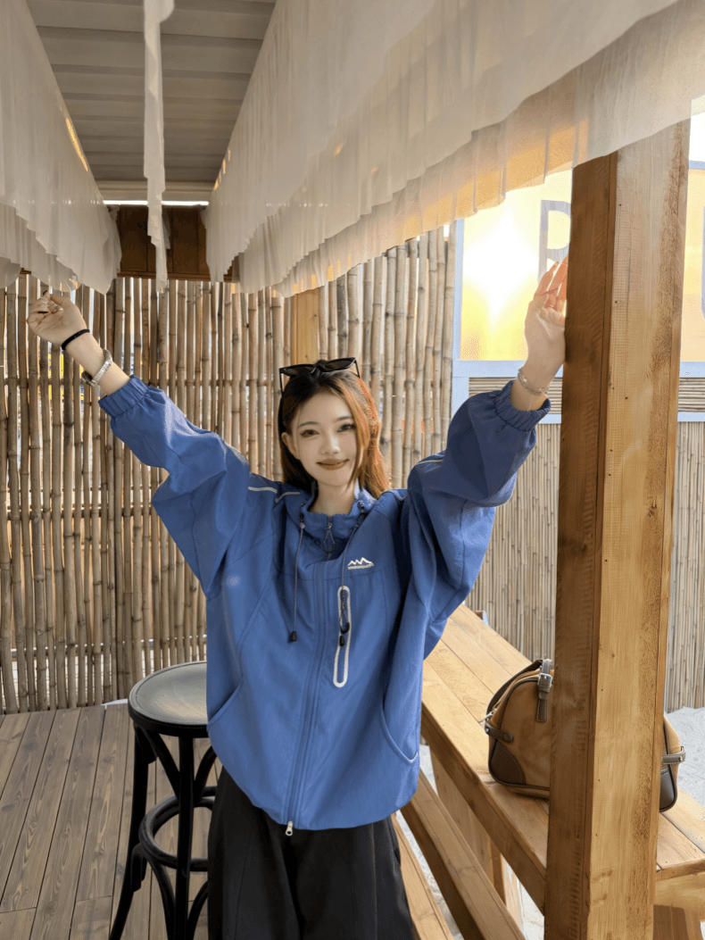 실사 방풍 방수 자켓 여성 2026 봄 가을 새로운 커플 루즈핏 재킷 재킷 야외 등산복 상세 이미지 5