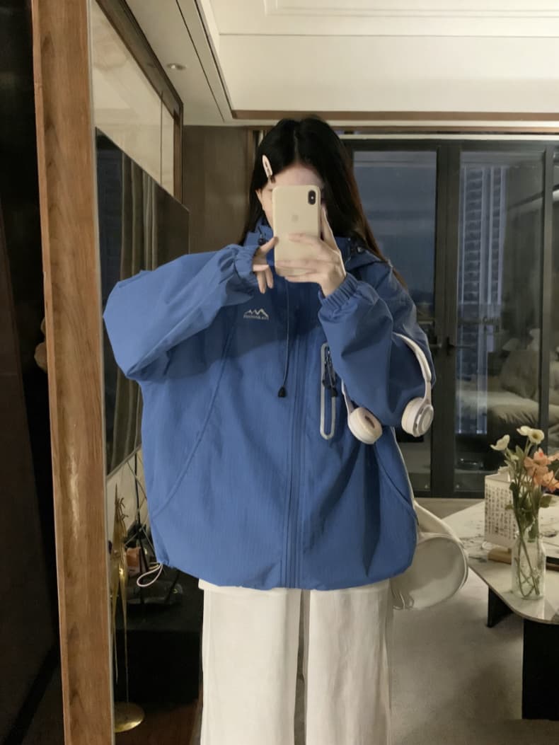 실사 2026 봄 이중층 방풍 방수 요금 재킷 남녀 루즈핏 재킷 야외 스포츠 맨위 상세 이미지 7