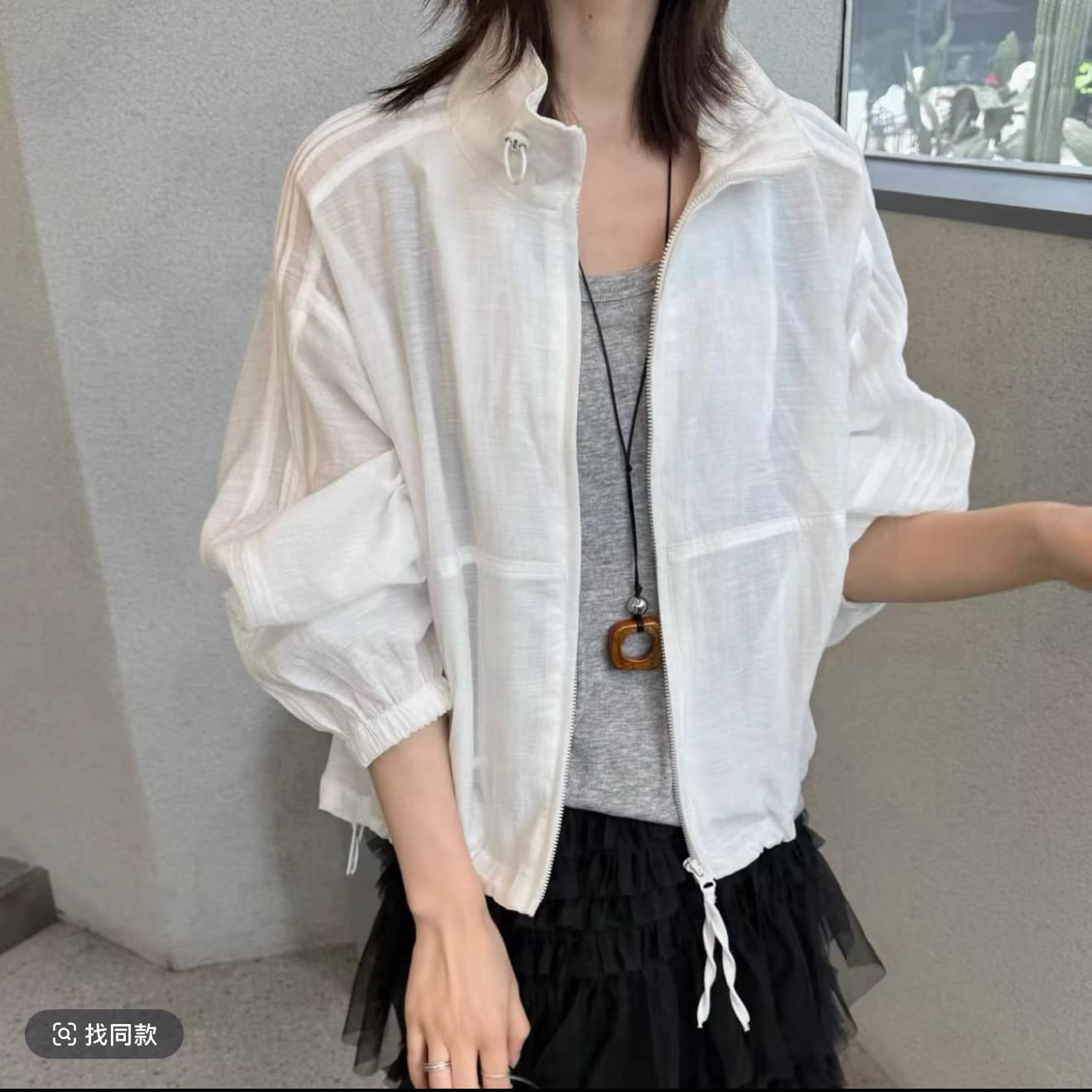 한 부서 미니멀리즘 다용도 스탠드 칼라 지퍼 여성 셔츠 2026 여름 루즈핏 캐주얼 셔츠 재킷 자외선 차단 의류 이미지 3