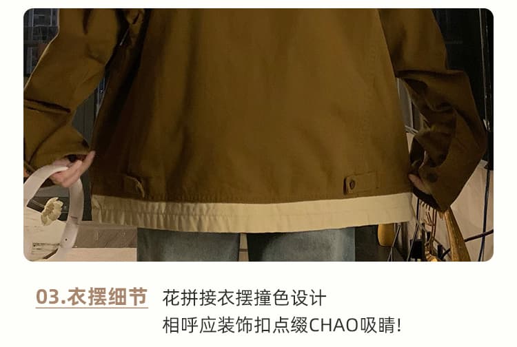 실사 일본식 레트로 디트로이트 재킷 남녀 2026 가을 겨울 폴로 칼라 외국 가스 루즈핏 워크웨어 재킷 트렌디 상세 이미지 8