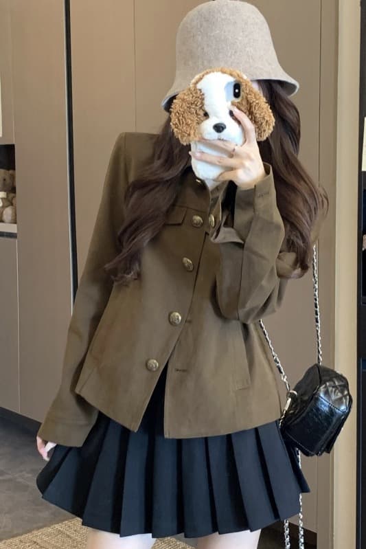 실사 디자인 현대 폴로 칼라 왁스 센스 공예 재킷 다용도 워크웨어 바람 재킷 2026 가을 새로운 이미지 6