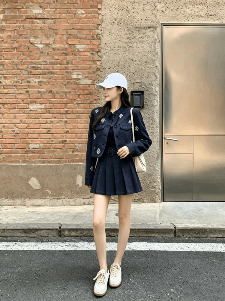 실사 작은 샤넬 스타일 미니 스커트 세트 여성 가을 2026 새로운 폭발 고급 센스 아름다움 라드. 스웨이드 원단 부유 한 가족 천 골드 상세 이미지 4