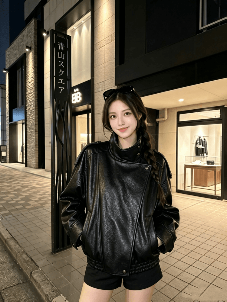 실사 긴팔 스탠드 칼라 모조 가죽 재킷 재킷 2026 가을 새로운 pu 가죽 재킷 무거운 작업 레트로 루즈핏 맨위 여성 상세 이미지 7