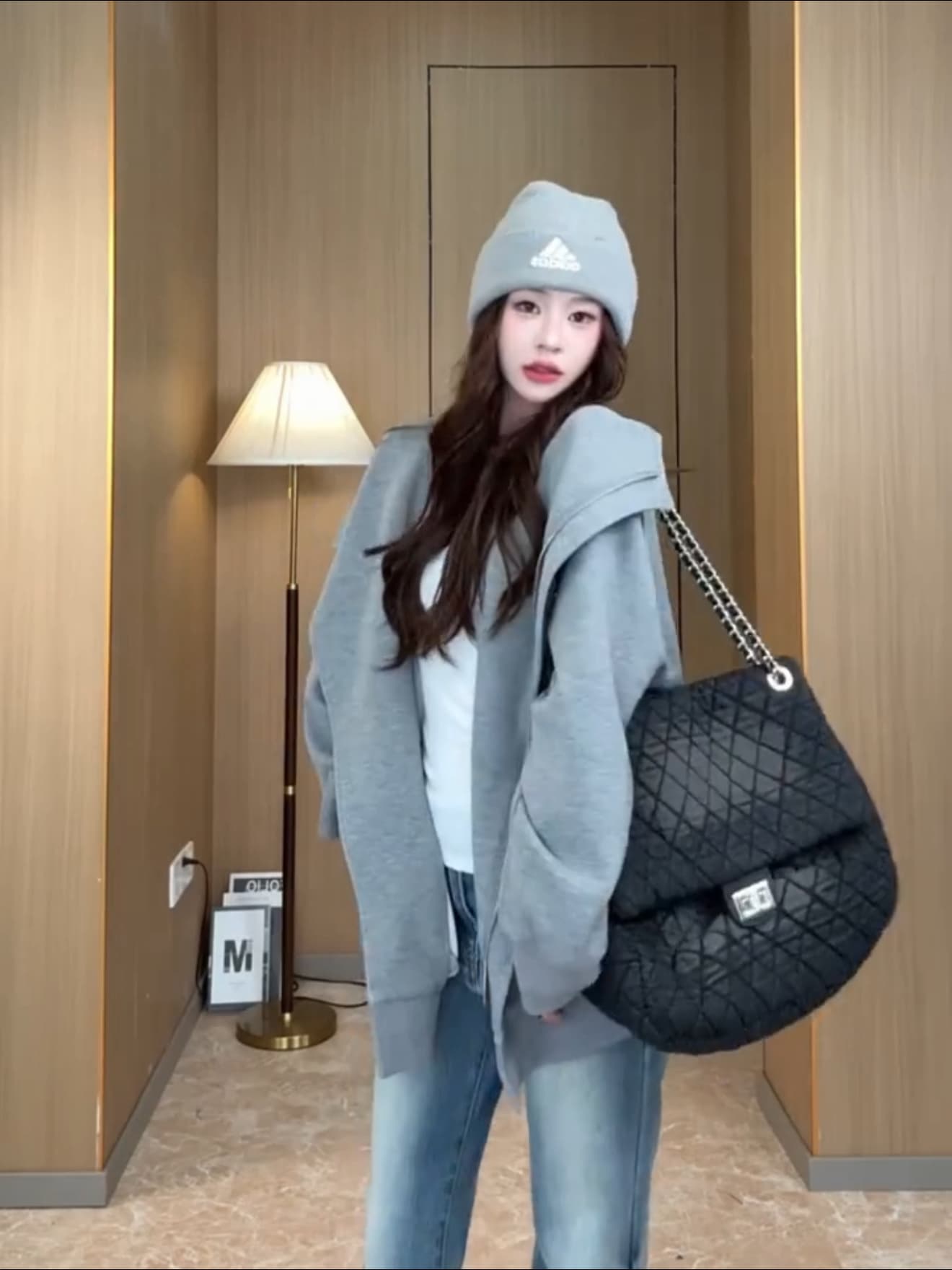 2026 가을 한 부서 캐주얼 빅 칼라 후드티 여성 가을 새로운 느긋한 루즈핏 슬림해 보이는 긴팔 재킷 상세 이미지 16