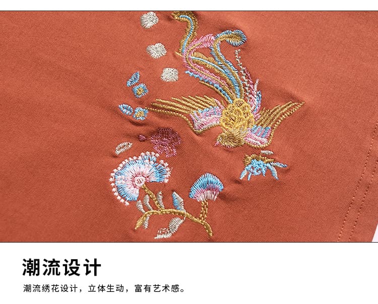 실사 가을 새로운 순면 어머니 드레스 긴팔 티셔츠 여성 빅 사이즈 루즈핏 자수 맨위 외국 가스 슬림해 보이는 기본 셔츠 상세 이미지 22