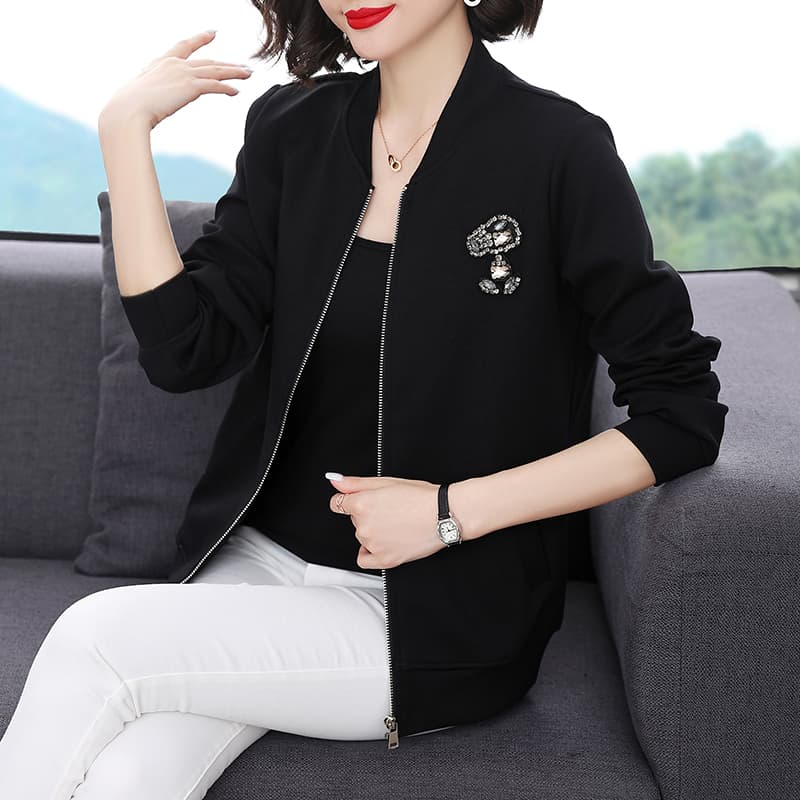 2026 봄 가을 겨울 야구 외투 여성 재킷 중년 어머니 드레스 슬림해 보이는 캐주얼 맨위 여성 의류 빅 사이즈 이미지 2