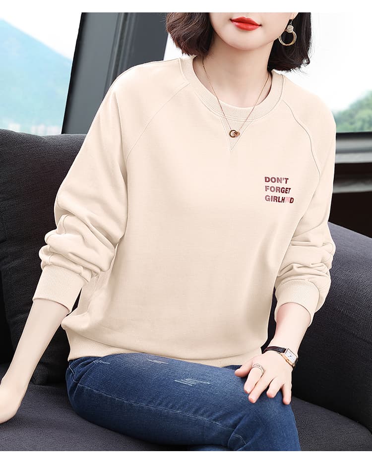 2026 가을 겨울 새로운 한국 스타일 패션 라운드 넥 후드티 여성 삽입 어깨 소매 풀오버 루즈핏 슬림해 보이는 여성 의류 맨위 ins 상세 이미지 15