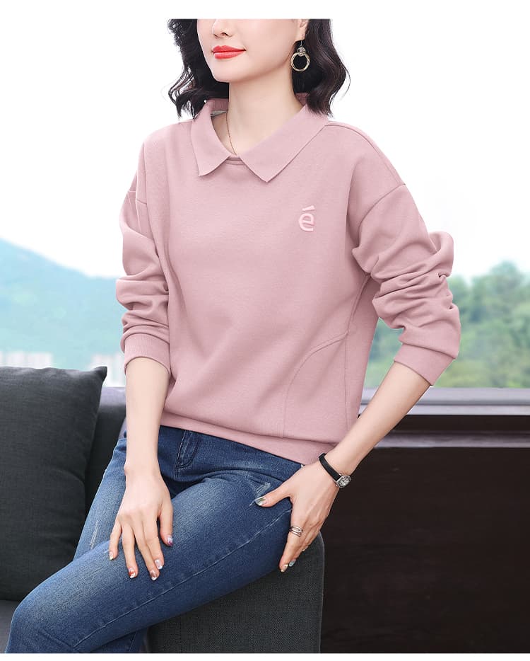 2026 가을 새로운 폴로 칼라 후드티 여성 봄 가을 얇은 스타일 폭발 보라색 맨위 패션 외국 가스 연령 감소 재킷 상세 이미지 15