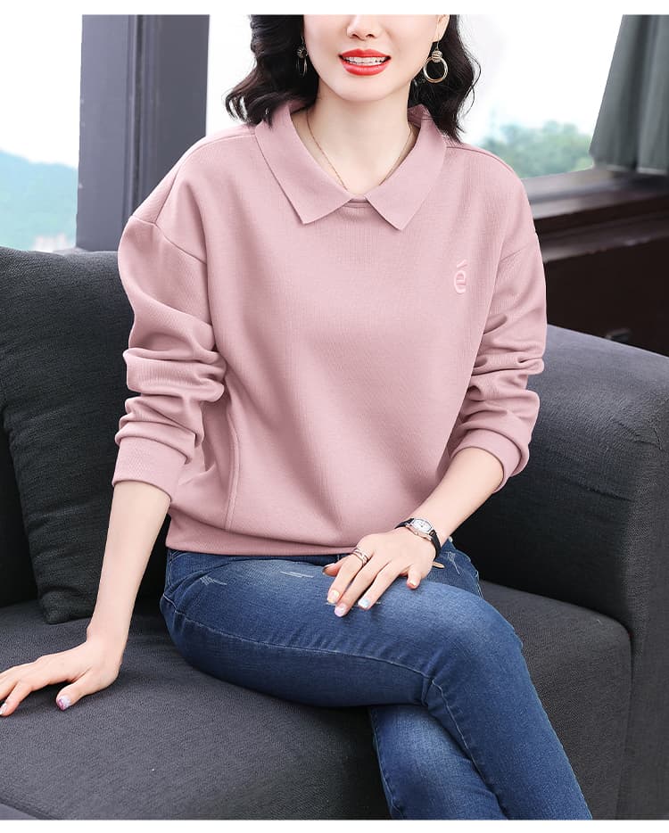 2026 가을 새로운 폴로 칼라 후드티 여성 봄 가을 얇은 스타일 폭발 보라색 맨위 패션 외국 가스 연령 감소 재킷 상세 이미지 16