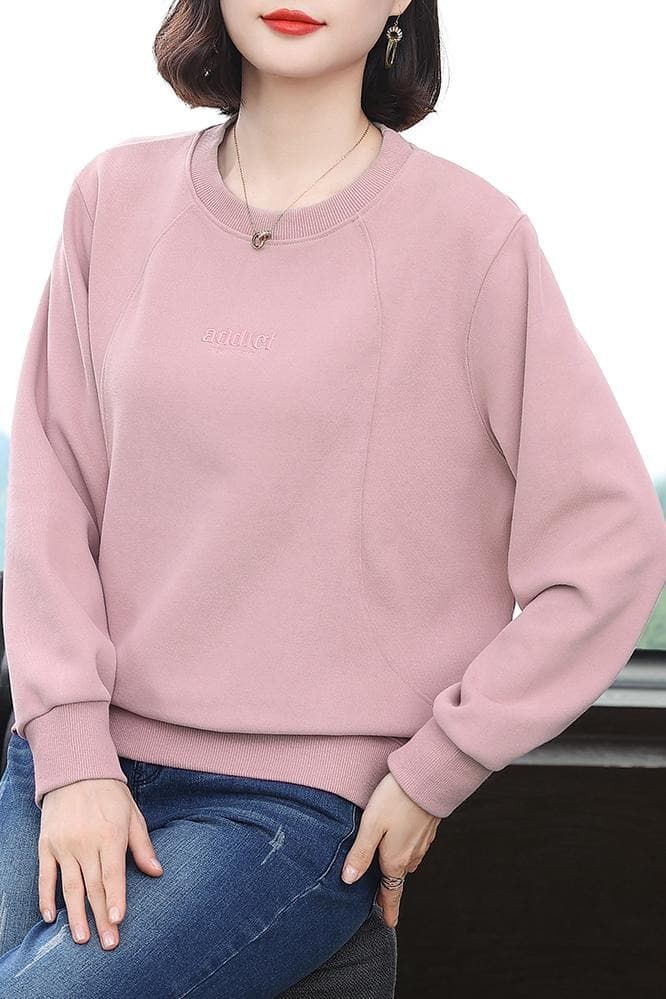 2026 가을 겨울 새로운 폭발 긴팔 작은 키 맨위 얇은 스타일 라운드 넥 루즈핏 캐주얼 없음 모자 후드티 여성 트렌디 이미지 7