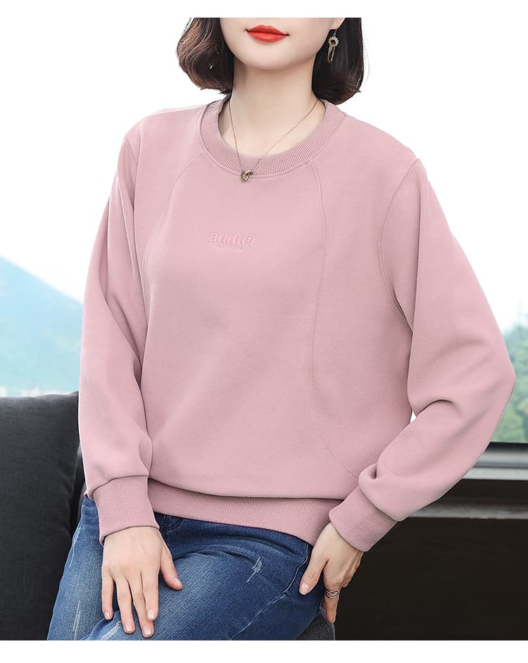 2026 가을 겨울 새로운 폭발 긴팔 작은 키 맨위 얇은 스타일 라운드 넥 루즈핏 캐주얼 없음 모자 후드티 여성 트렌디 상세 이미지 15