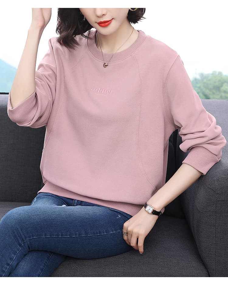 2026 가을 겨울 새로운 폭발 긴팔 작은 키 맨위 얇은 스타일 라운드 넥 루즈핏 캐주얼 없음 모자 후드티 여성 트렌디 상세 이미지 17