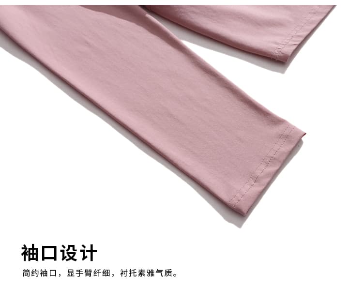 2026 가을 새로운 순면 긴팔 티셔츠 여성 엄마 자수 캐주얼 루즈핏 색상 버클 장식 만나는 외출용 맨위 상세 이미지 21