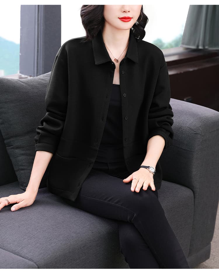 실사 2026 년 가을 새로운 폴로 칼라 얇은 여성 코트 루즈핏 캐주얼 다용도 패션 쇼트 스타일 맨위 상세 이미지 17