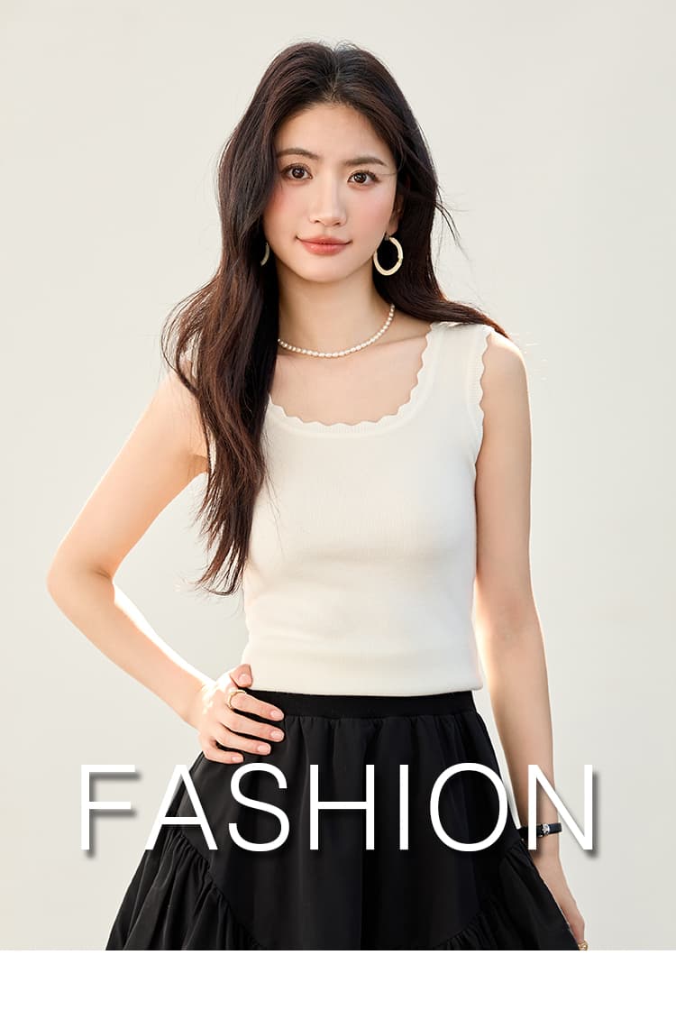 실사 화이트 니트 조끼 여성 인사이드 가져 가라. 디자인 센스 몸매 가꾸기 레이스 광장 칼라 플랫 구두 만나는 넓은 측면 슬립 상세 이미지 1