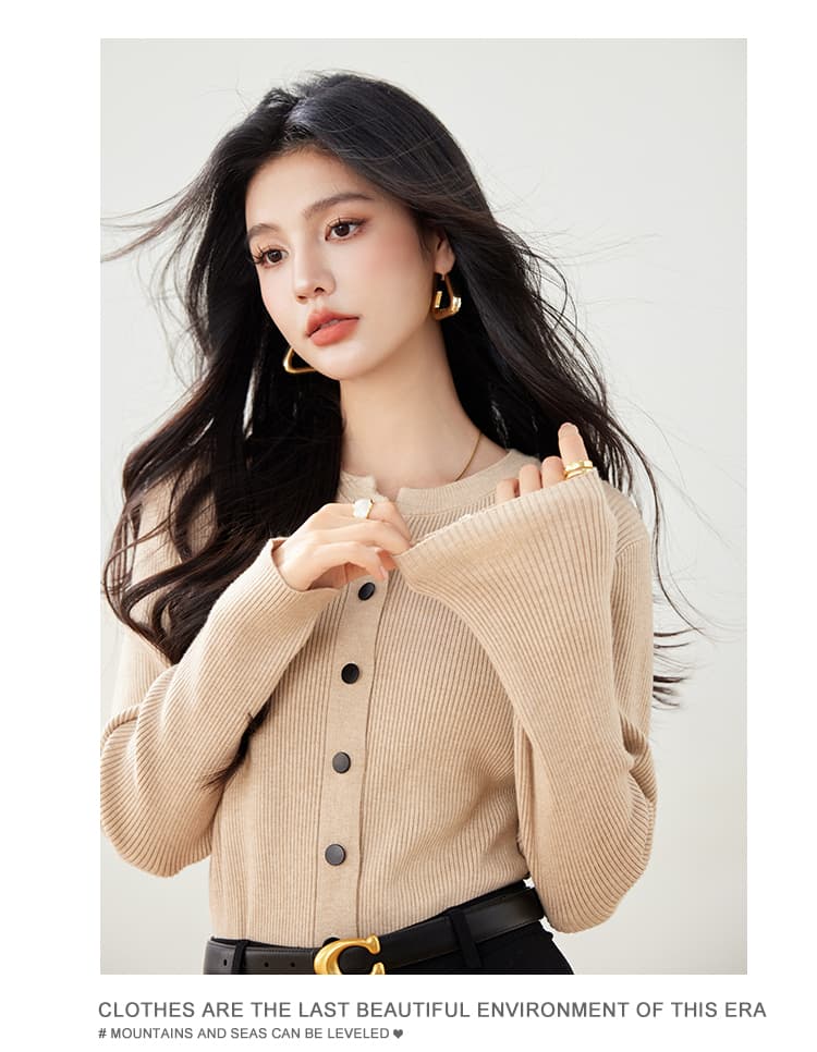 실사 가을 단색 니트 스웨터 여성 오픈 가디건 쇼트 스타일 외부 가져 가라. 한국 스타일 니트 스웨터 여성 긴 소매 작은 외투 상세 이미지 19