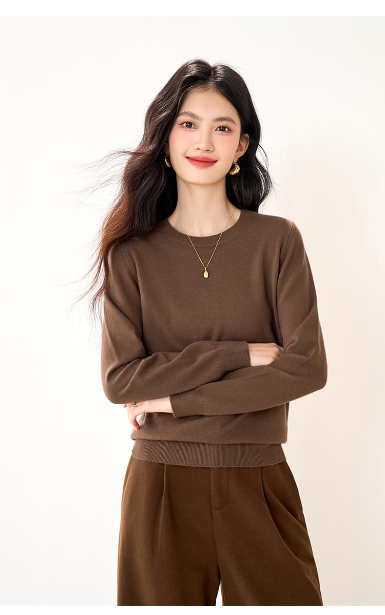 실사 작은 섹션 가을 겨울 니트 스웨터 여성 풀오버 단색 한국 스타일 다용도 긴팔 쇼트 스타일 기본 셔츠 니트 스웨터 여자 상세 이미지 21