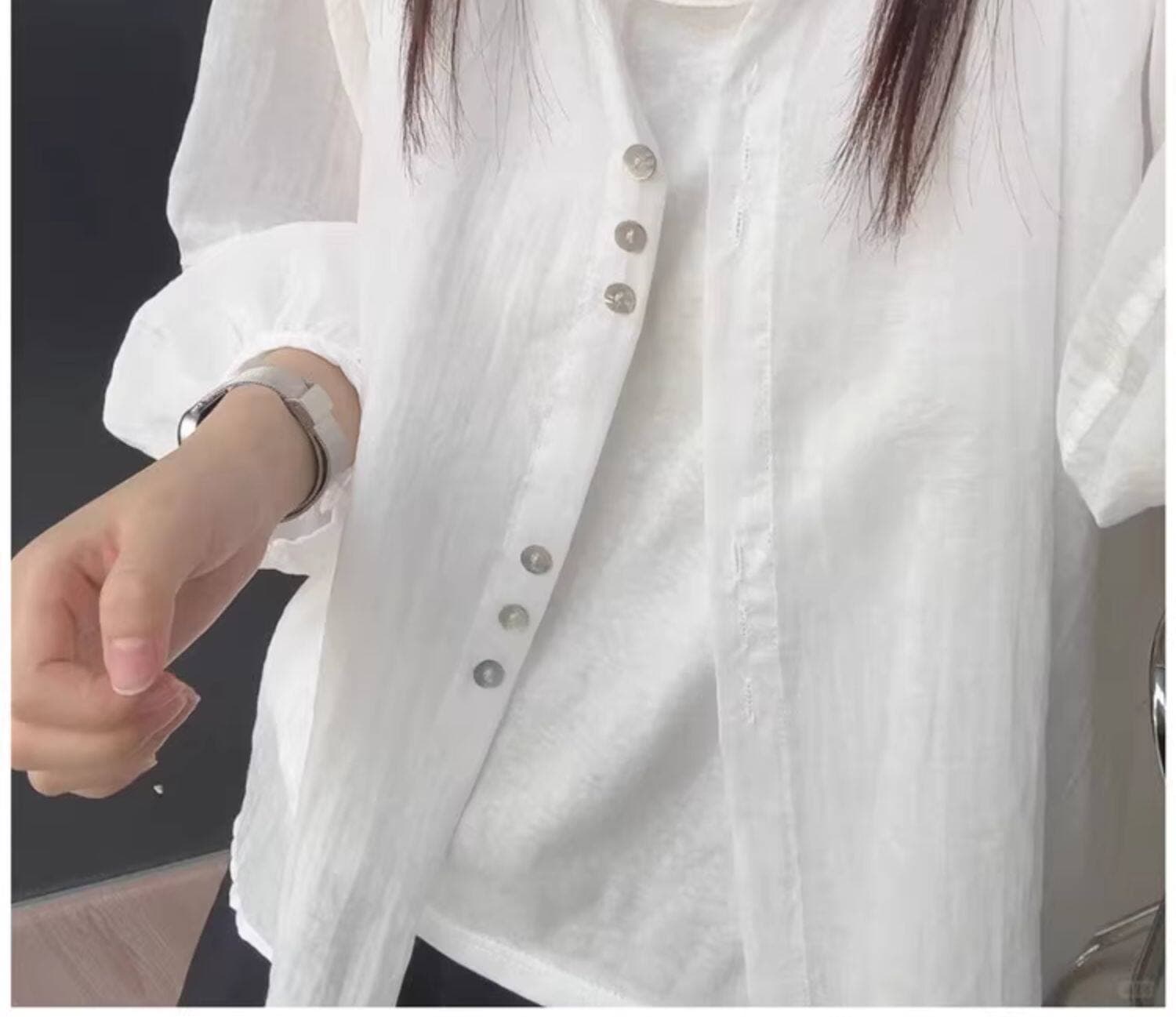 황색 아마 자외선 차단 의류 셔츠 여성 코트 여름 빛 럭셔리 얇은 스타일 고급 센스 긍정적 인 어깨 오픈 가디건 운남 봄 드레스 맨위 상세 이미지 10