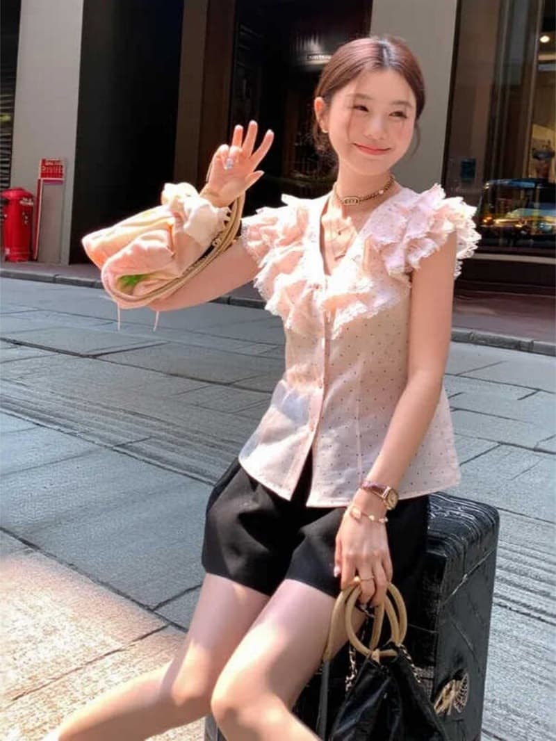 2026 달콤한 스타일 연령 감소 맨위 여성 여름 도트 무늬 외국 가스 맨위 ootd 착용 가져 가라. 새로운 아름다운 도트 무늬 맨위 이미지 4