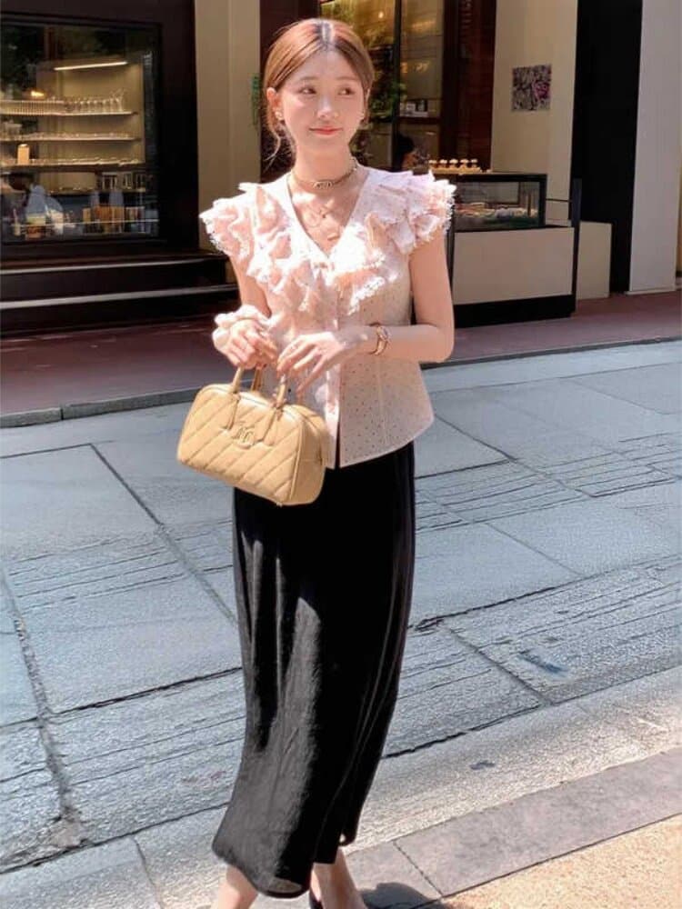 2026 달콤한 스타일 연령 감소 맨위 여성 여름 도트 무늬 외국 가스 맨위 ootd 착용 가져 가라. 새로운 아름다운 도트 무늬 맨위 상세 이미지 4