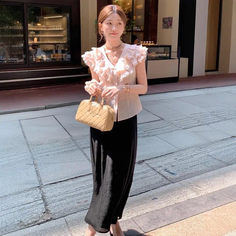 2026 달콤한 스타일 연령 감소 맨위 여성 여름 도트 무늬 외국 가스 맨위 ootd 착용 가져 가라. 새로운 아름다운 도트 무늬 맨위 상세 이미지 7