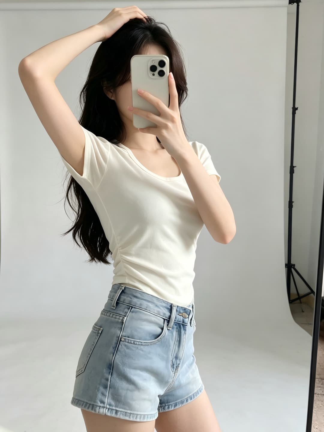 행침 목 반팔 티셔츠 여성 여름 새로운 아메리칸 디자인 센스 작은 대중 불규칙 핫걸 몸매 가꾸기 섹시함 맨위 상세 이미지 20