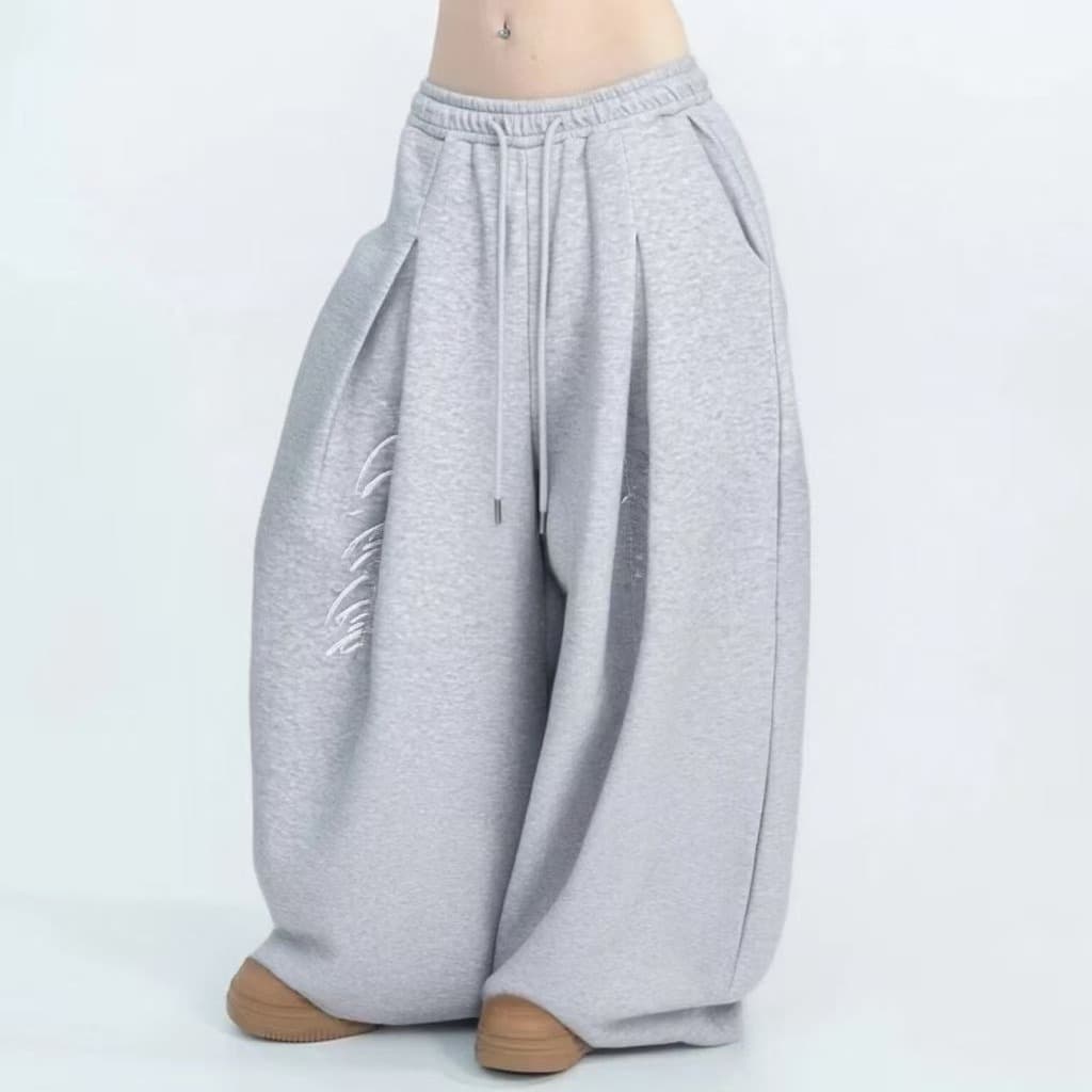 원본 차가운 센스 순면 남자 바 면 알파벳 운동 바지 넓은 다리 웃음 하 핫걸 춤추기 바지 봄 여름 스트리트 댄스 조수 브랜드 이미지 5