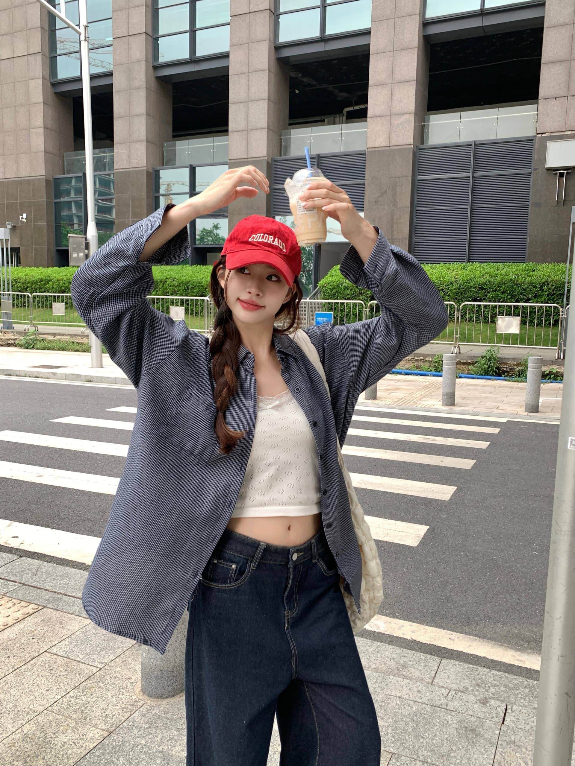 실사 연삭 울 리 체크무늬 여성 셔츠 봄 가을 겨울 디자인 센스 다용도 스택 착용 루즈핏 캐주얼 맨위 재킷 상세 이미지 8