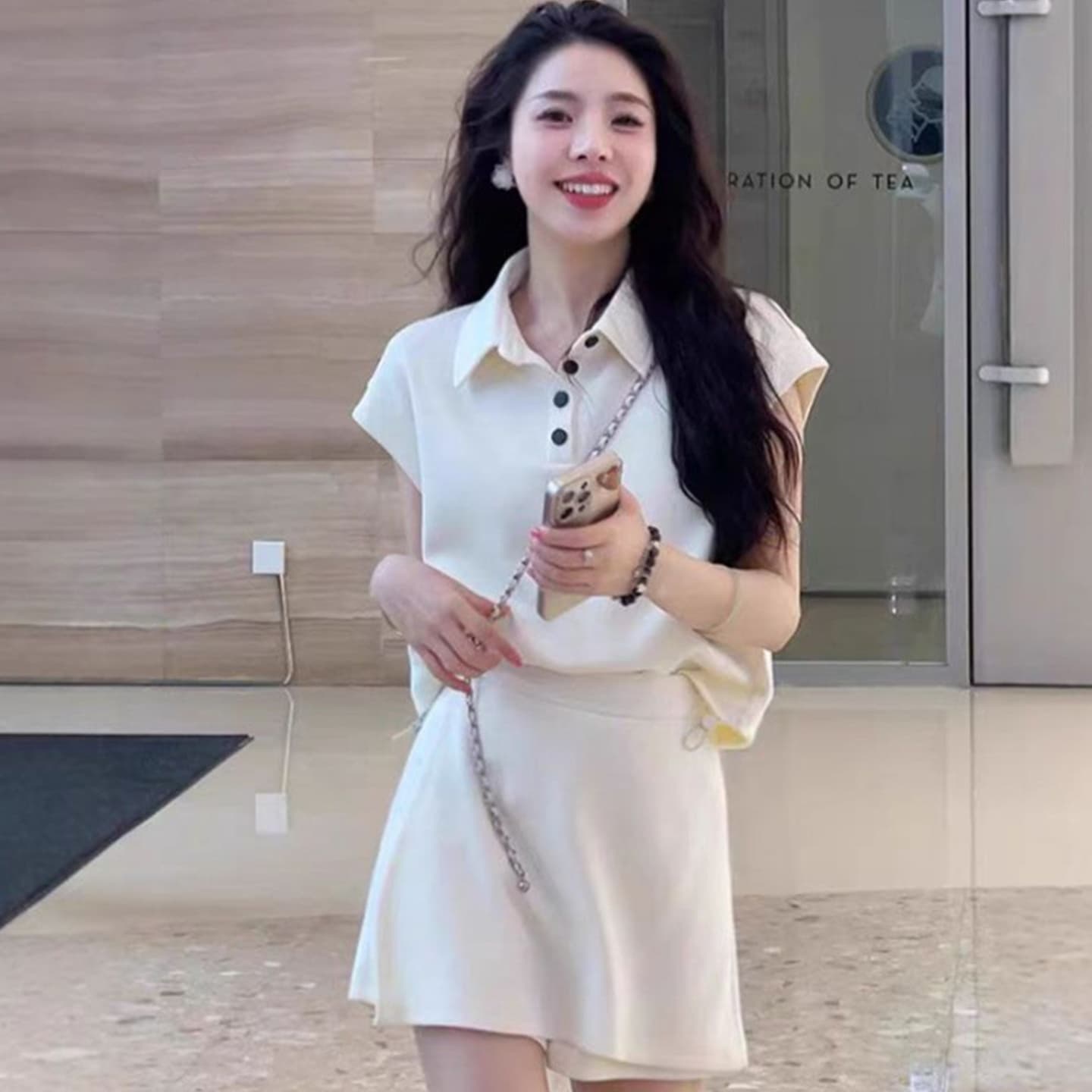2026 인터넷 유명인 폭발 세트 여성 여름 소금 부서 빛 요리 한 연령 감소 외국 가스 캐주얼 운동 반팔 미니 스커트 투피스 세트 상세 이미지 9