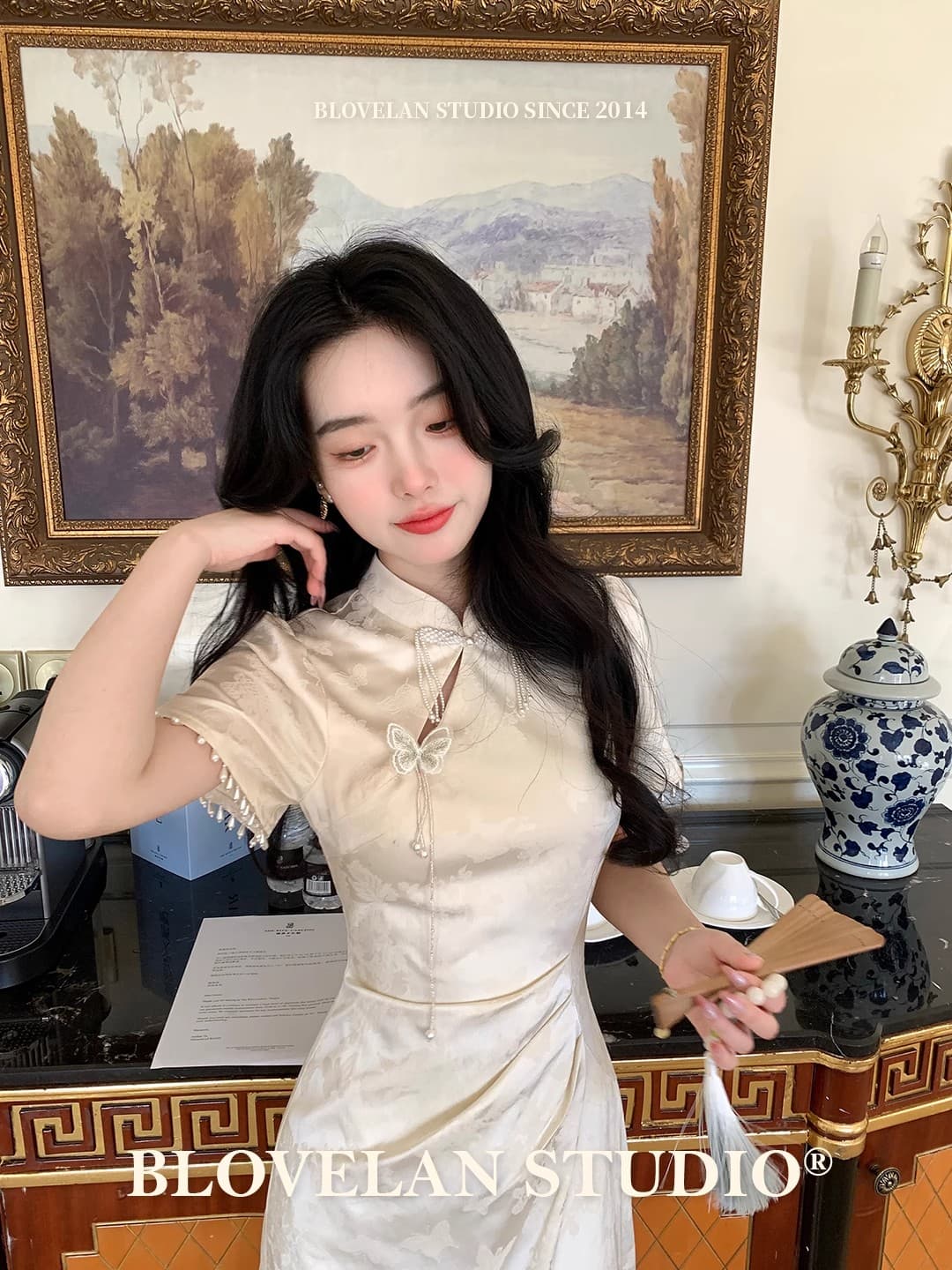여름 새로운 자이언트 잘 생긴 ~ 중 연령 감소 올해 인기 폭발 국풍 치파오 새로운 중식 길다 점프 슈트 치마 이미지 4