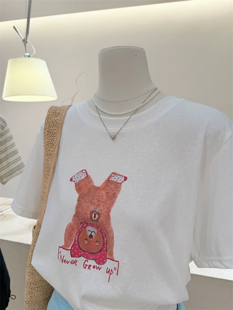 경관 그림 21 순면 210 그램 이후 패키지 칼라 여름 드레스 한 부서 반팔 티셔츠 여성 한국 스타일 루즈핏 빅 사이즈 프린트 이미지 2