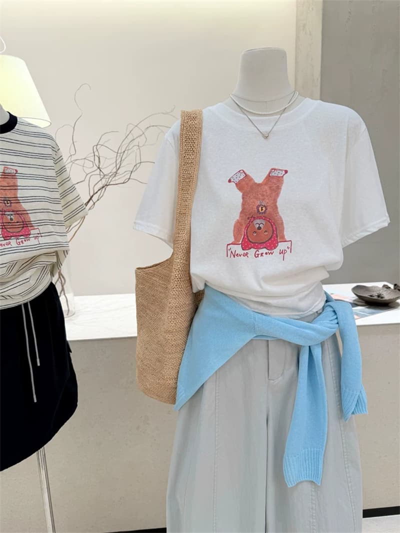 경관 그림 21 순면 210 그램 이후 패키지 칼라 여름 드레스 한 부서 반팔 티셔츠 여성 한국 스타일 루즈핏 빅 사이즈 프린트