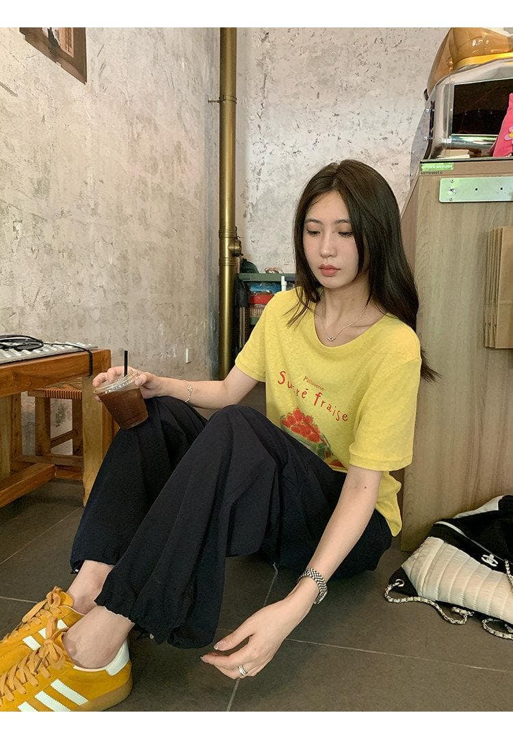 165g 눈꽃 면 75 집결하다 섬유 25tee 눈꽃 면 신선함 딸기 반팔 티셔츠 여성 느긋한 와 성별 마이크로 ~을 통해 상세 이미지 27